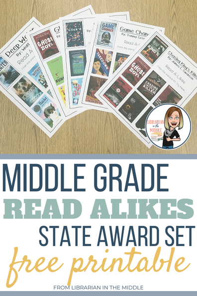 Middle Grade Read Alikes: Free Printable from Librarian in the Middle