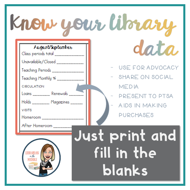Free Monthly Library Data Collection Advocacy Resource from Librarian in the Middle