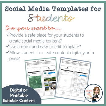 Social Media Template for Students by Librarian in the Middle